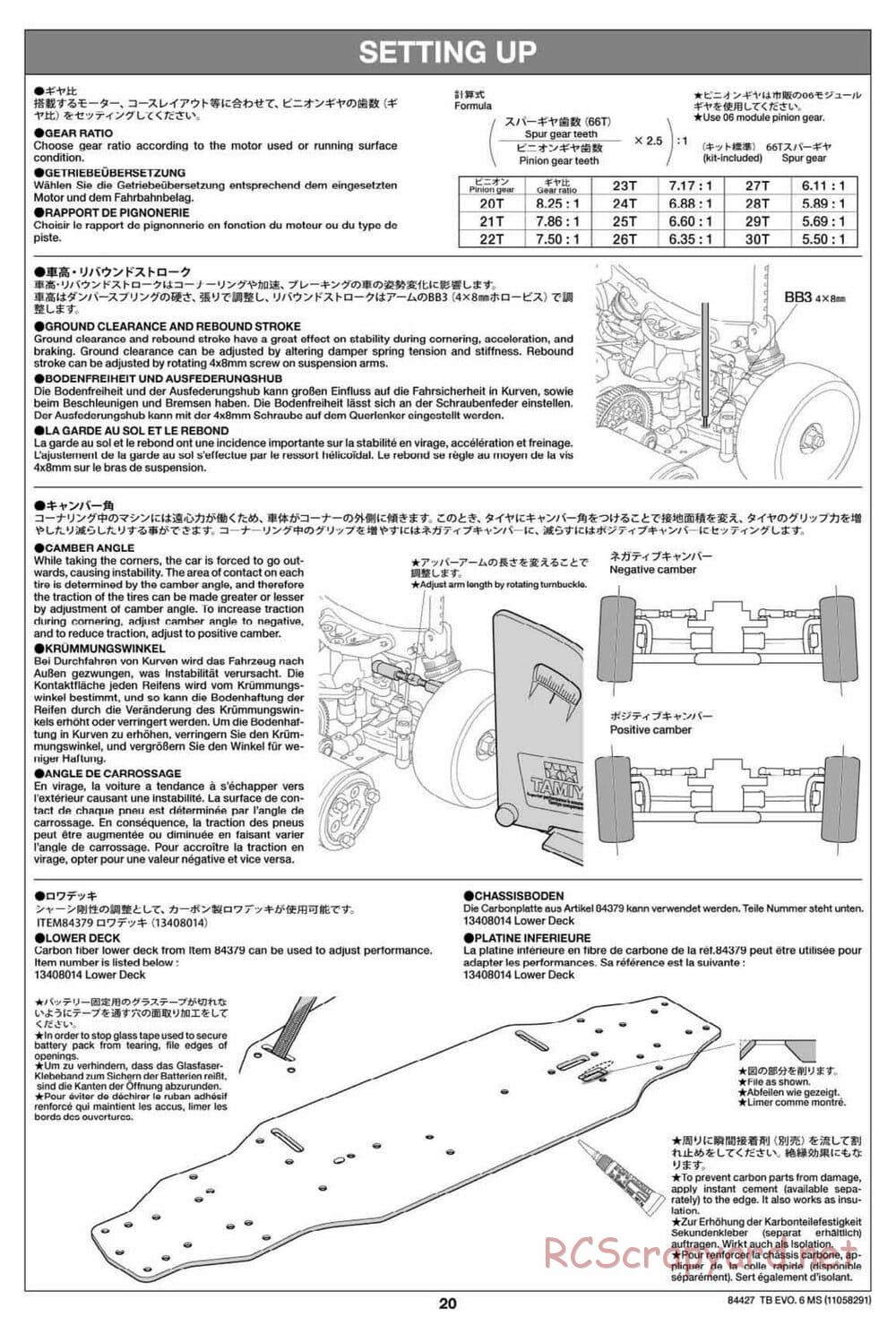 Tamiya - TB Evo.6 MS Chassis - Manual - Page 20
