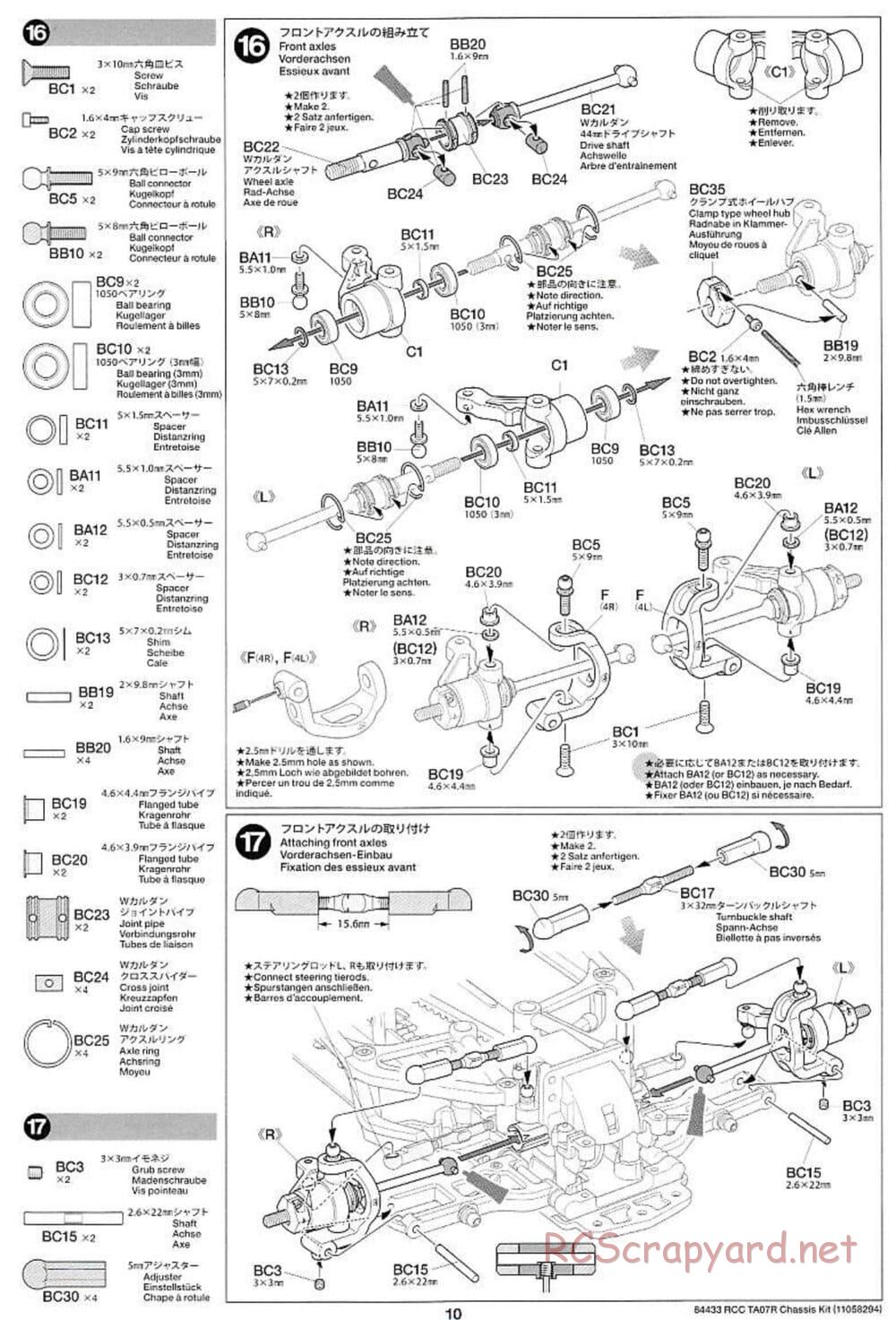 Tamiya - TA07 R Chassis - Manual - Page 10
