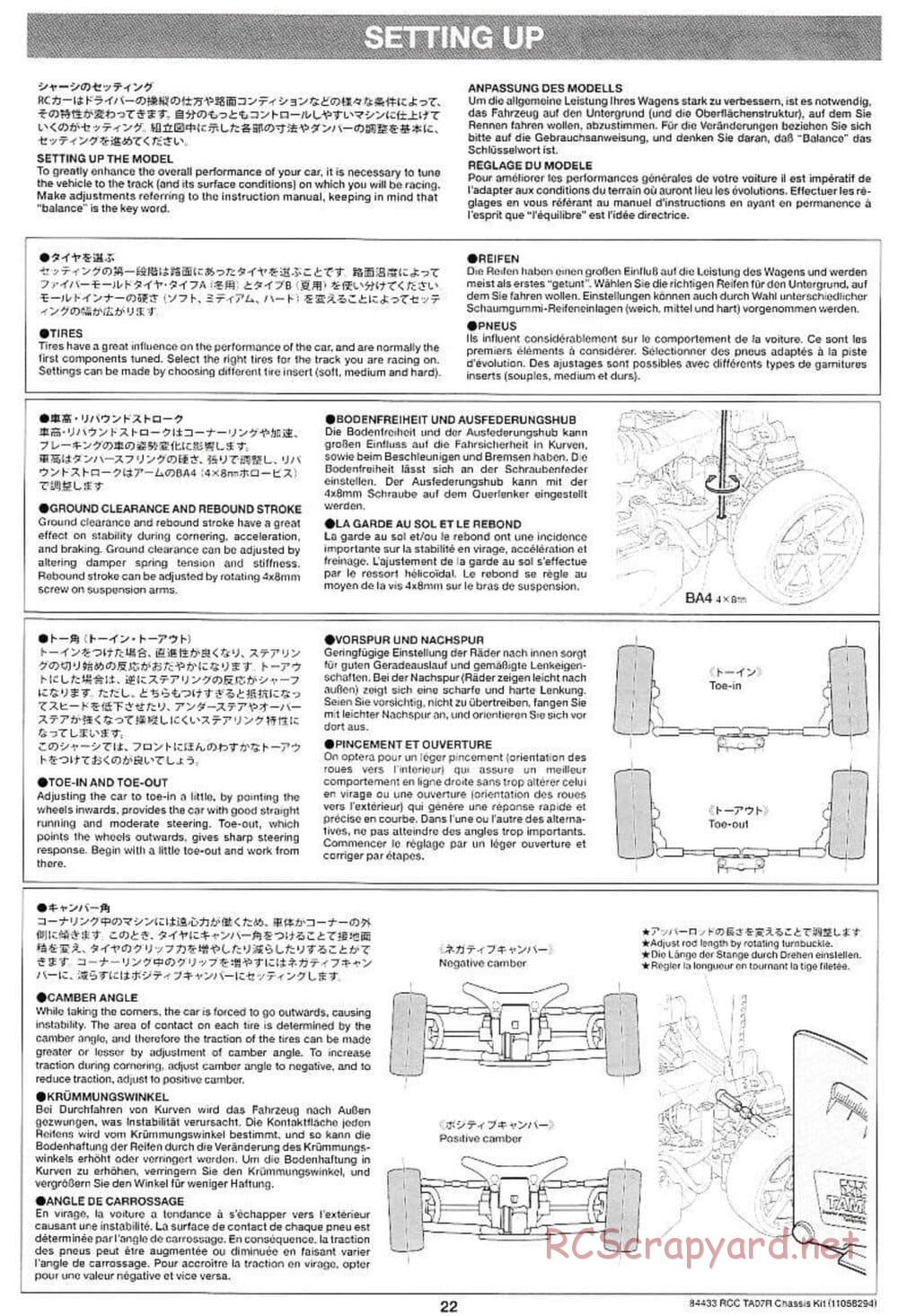 Tamiya - TA07 R Chassis - Manual - Page 22