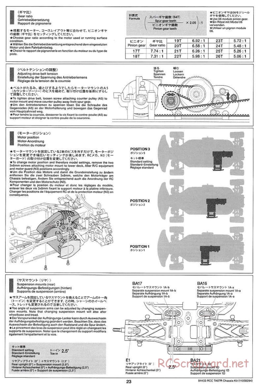 Tamiya - TA07 R Chassis - Manual - Page 23