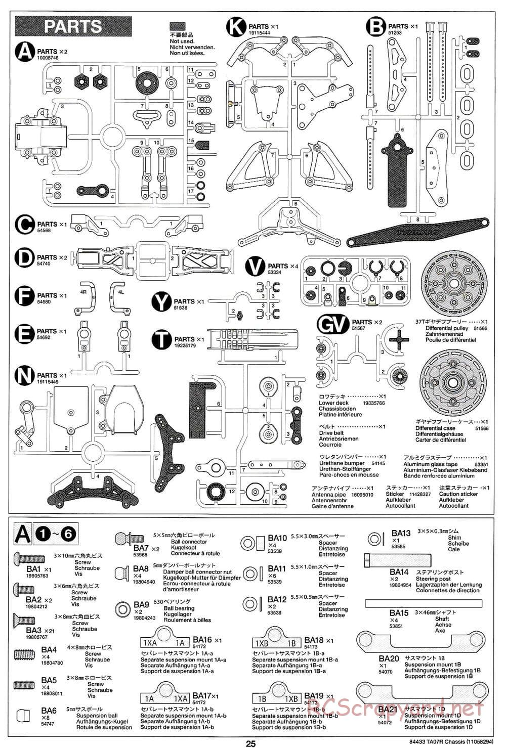 Tamiya - TA07 R Chassis - Manual - Page 25