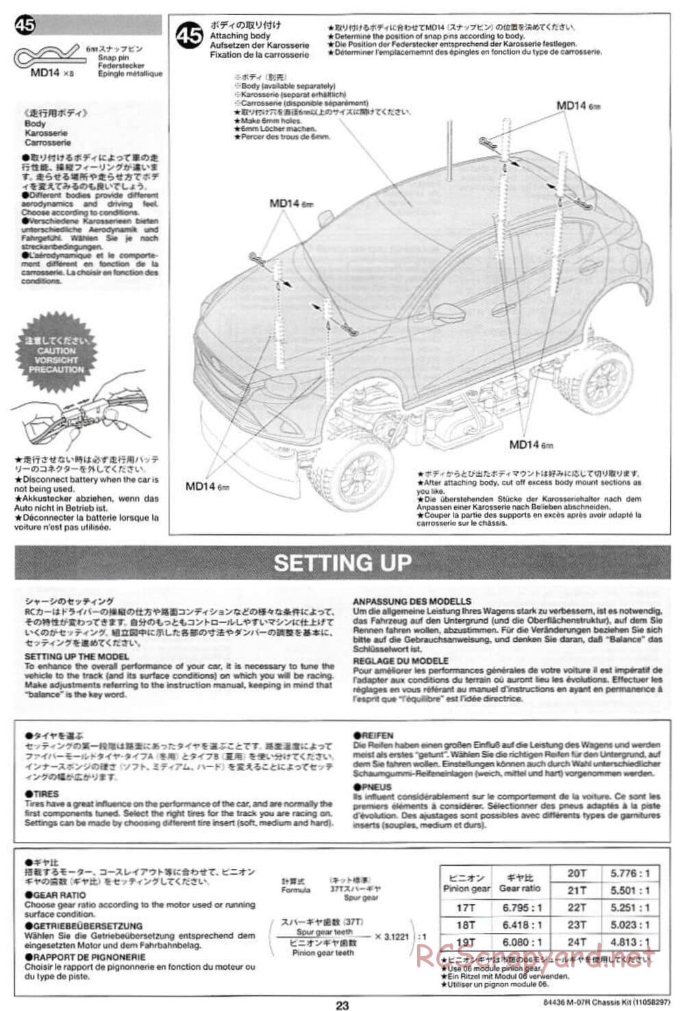 Tamiya - M-07R Chassis - Manual - Page 23