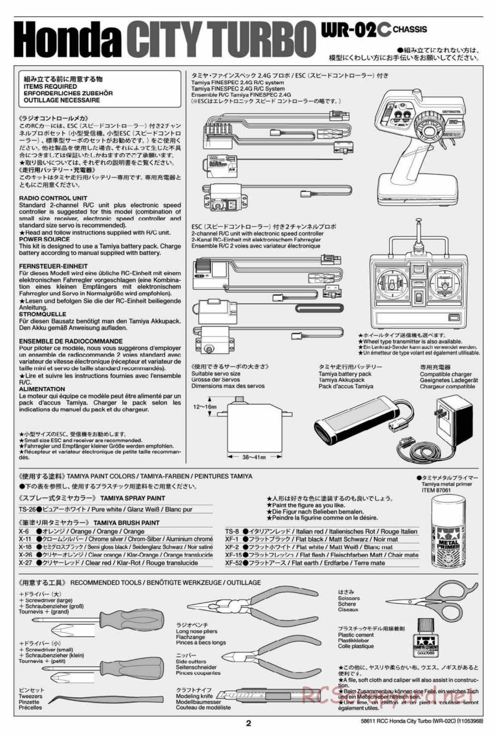 Tamiya - WR-02C Chassis - Manual - Page 2