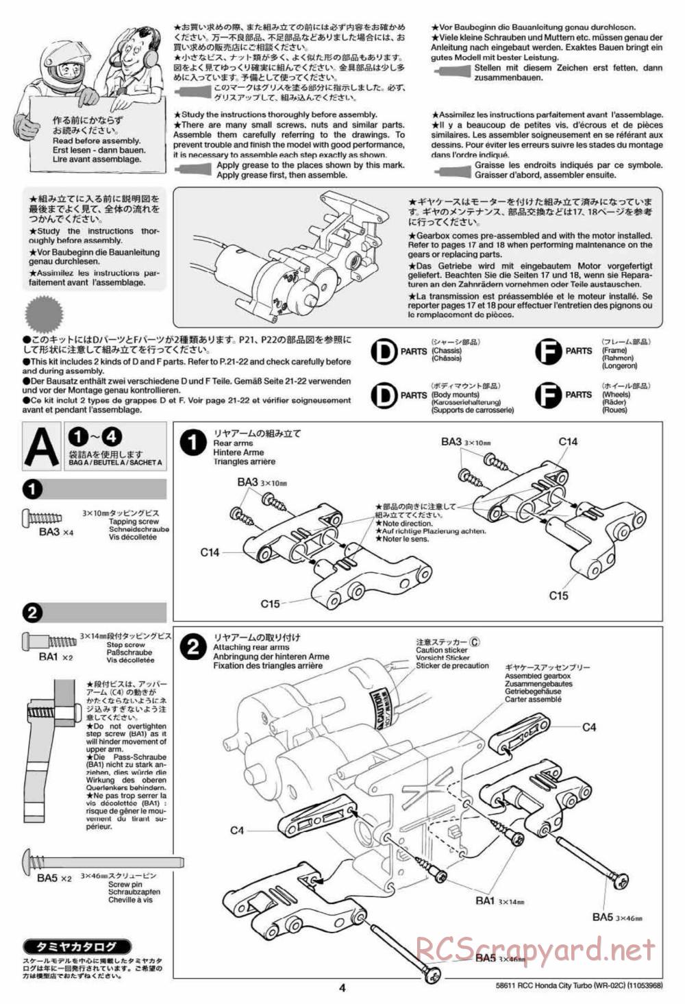 Tamiya - WR-02C Chassis - Manual - Page 4
