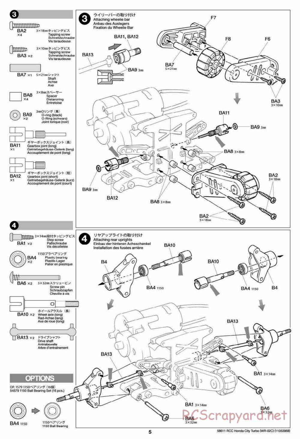 Tamiya - WR-02C Chassis - Manual - Page 5