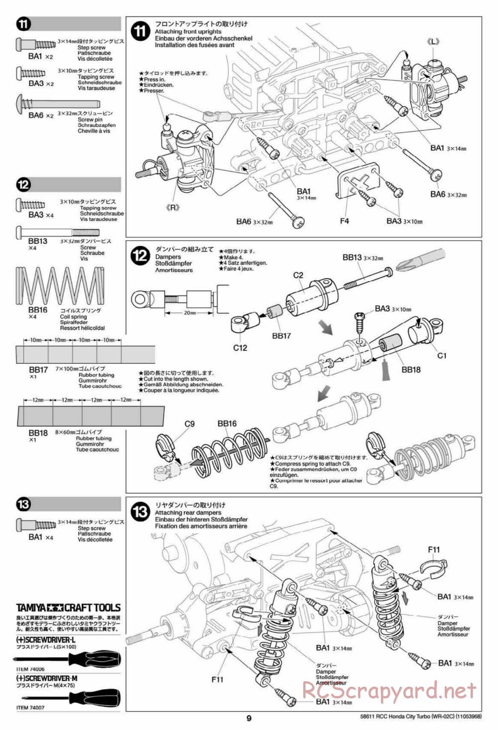 Tamiya - WR-02C Chassis - Manual - Page 9