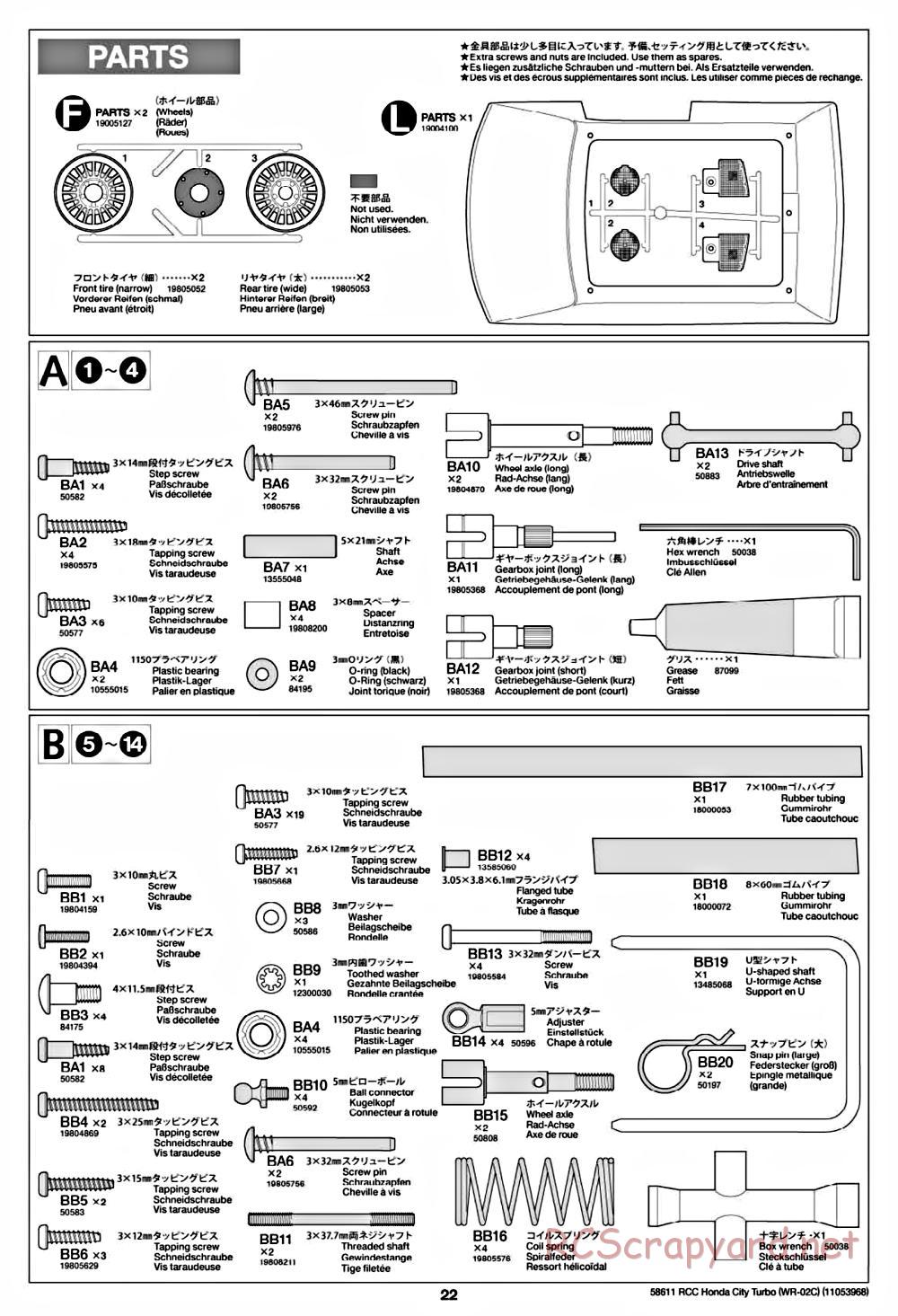 Tamiya - WR-02C Chassis - Manual - Page 22