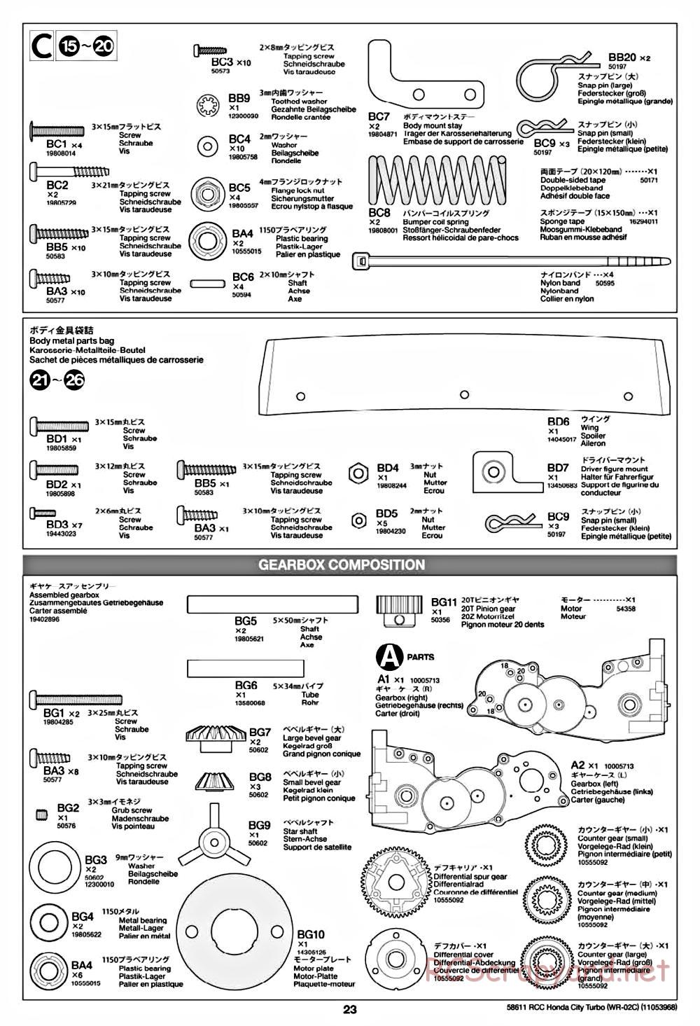 Tamiya - WR-02C Chassis - Manual - Page 23