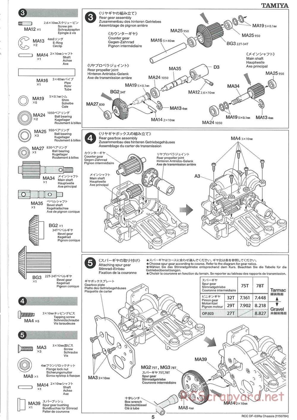 Tamiya - DF-03Ra Chassis - Manual - Page 5