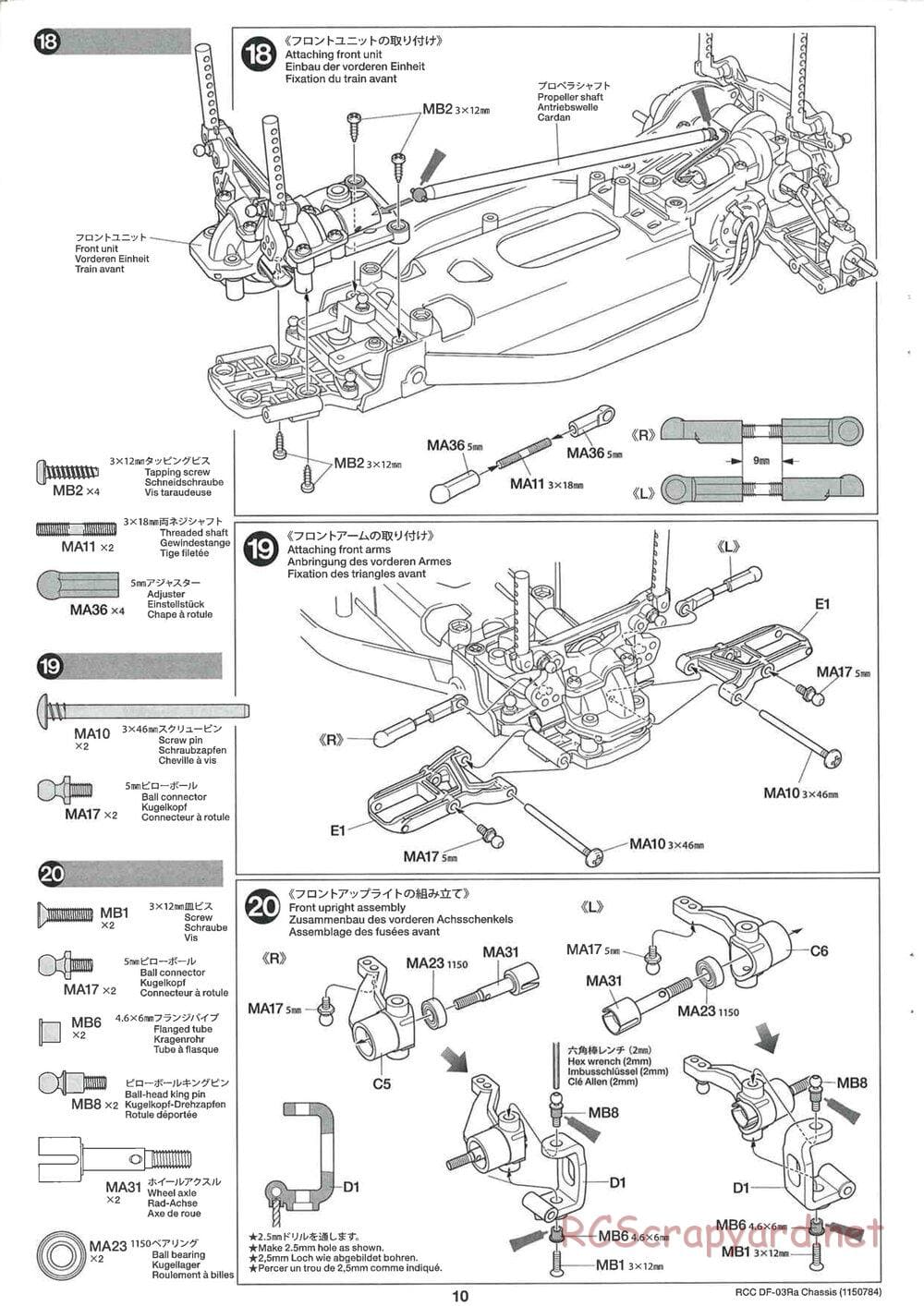 Tamiya - DF-03Ra Chassis - Manual - Page 10