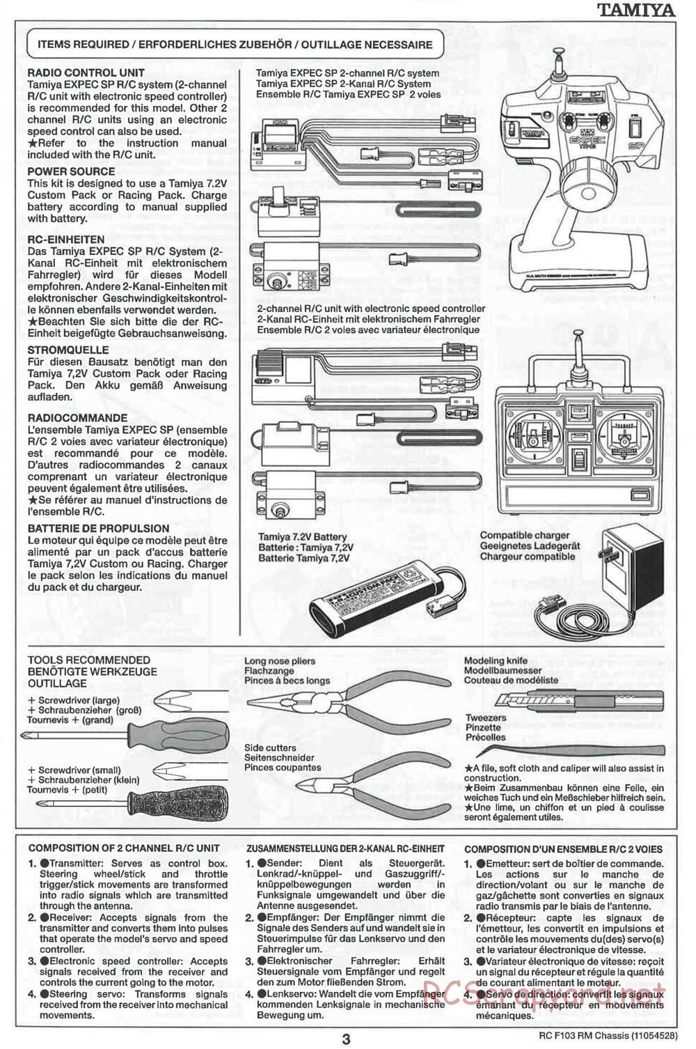 Tamiya - F103RM Chassis - Manual - Page 3