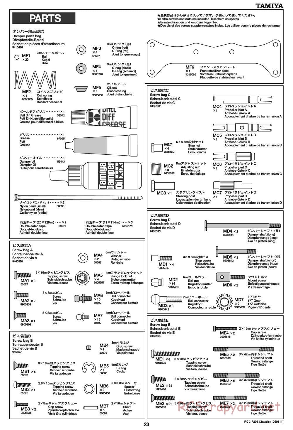 Tamiya - F201 Chassis - Manual - Page 23