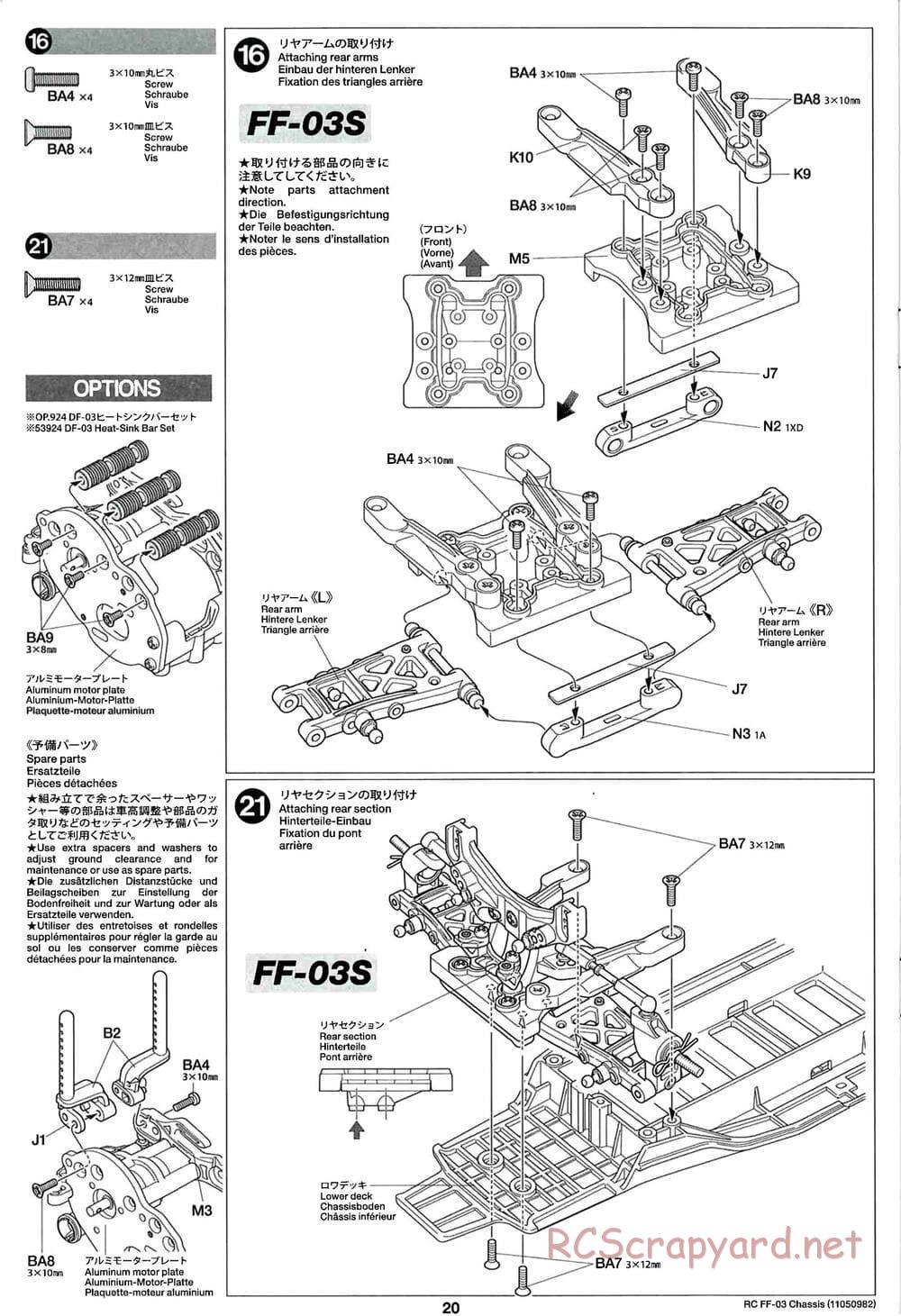 Tamiya - Honda CR-Z - FF-03 Chassis - Manual - Page 20