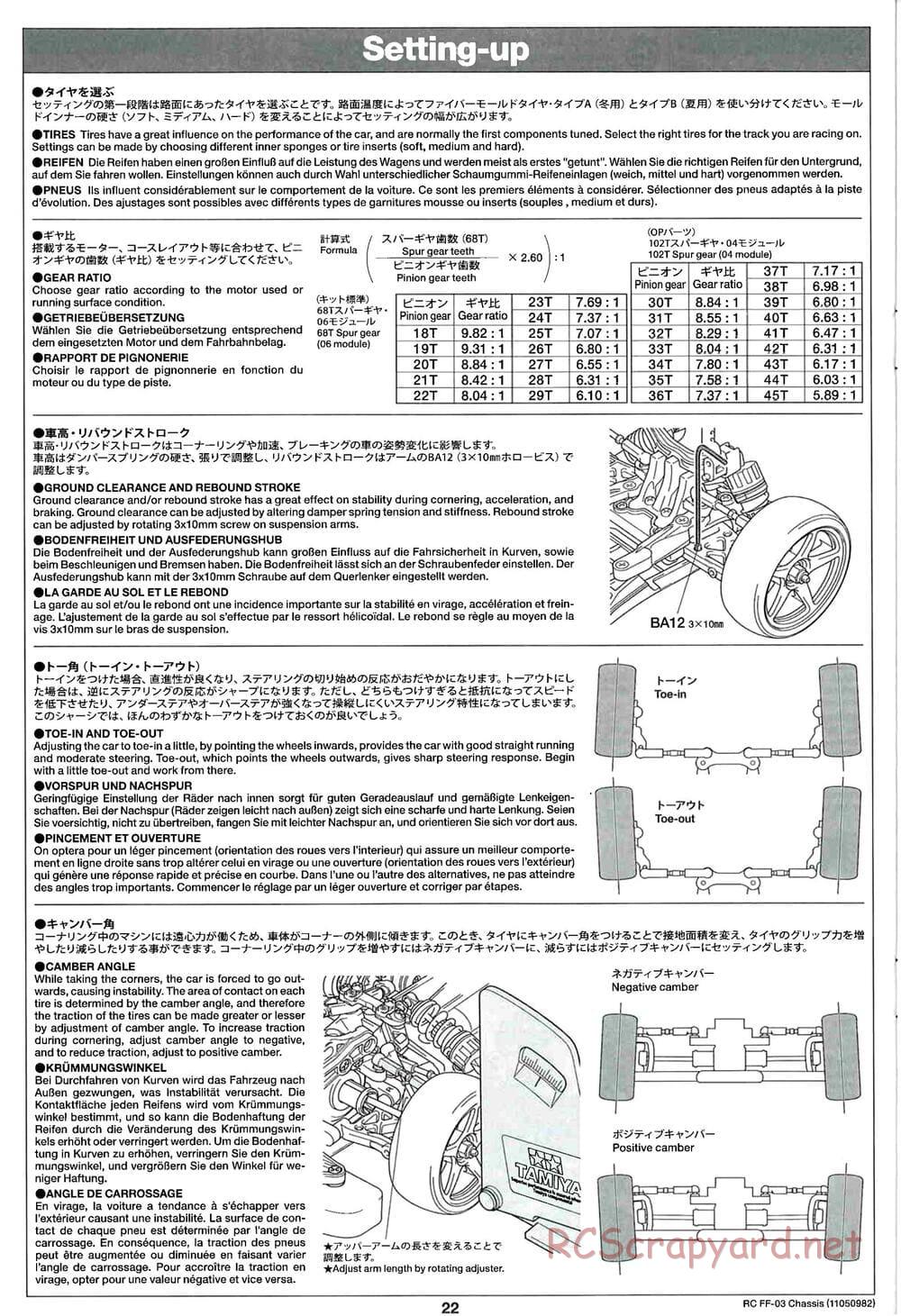 Tamiya - Honda Accord Aero Custom - FF-03 Chassis - Manual - Page 22