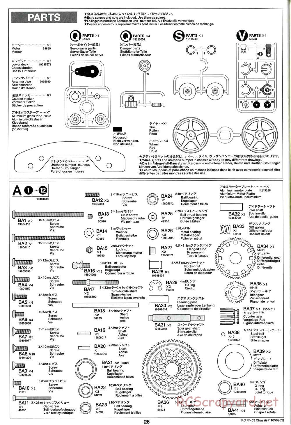 Tamiya - Honda CR-Z - FF-03 Chassis - Manual - Page 26
