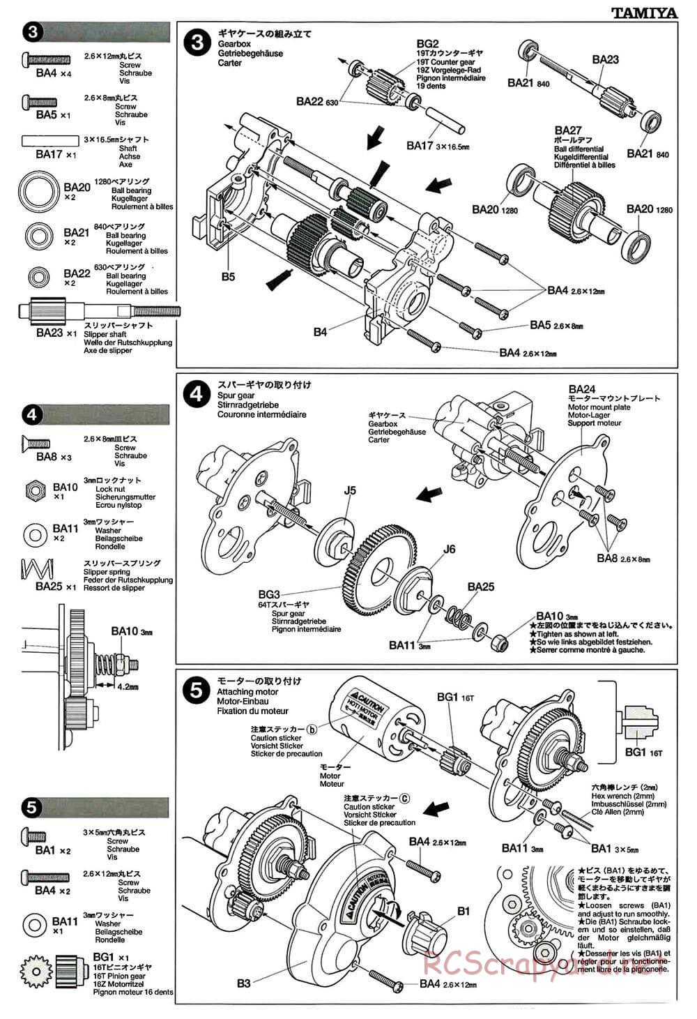 Tamiya - GT-01 Chassis - Manual - Page 5