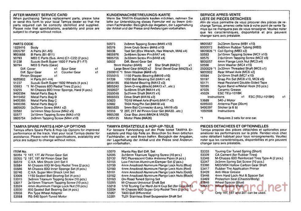 Tamiya - M-03M Chassis - Manual - Page 16