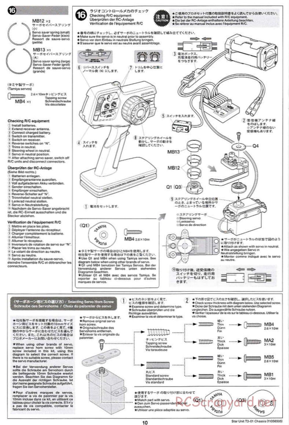 Tamiya - T3-01 Chassis - Manual - Page 10