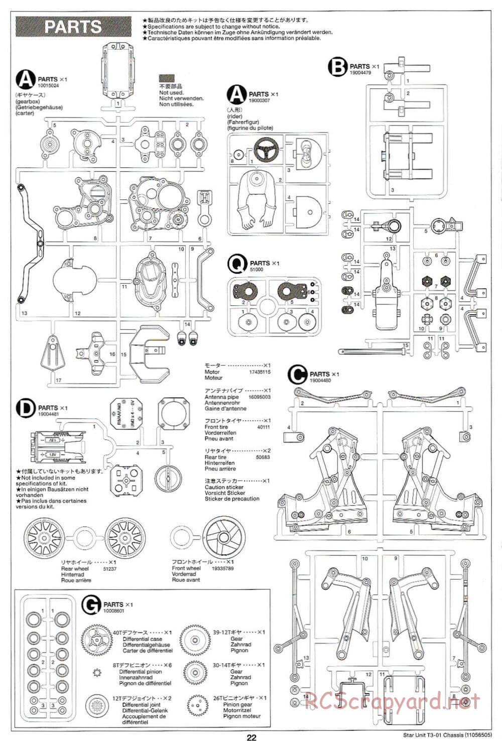 Tamiya - T3-01 Chassis - Manual - Page 22