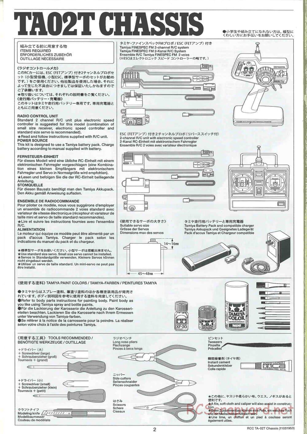 Tamiya - TA-02T Chassis - Manual - Page 2