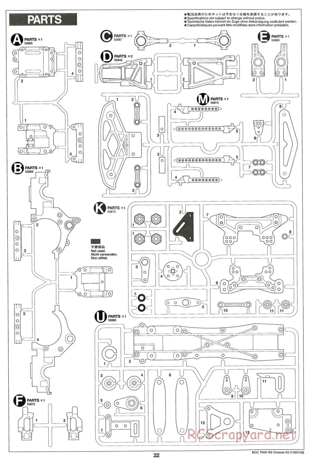 Tamiya - TA04-SS Chassis - Manual - Page 22