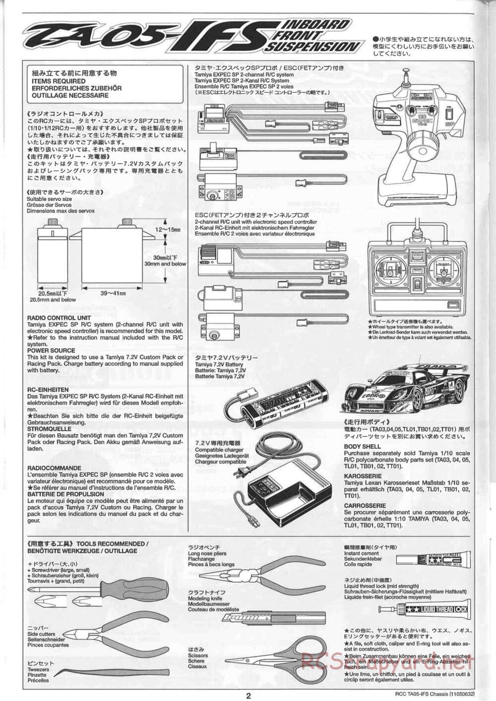 Tamiya - TA05-IFS Chassis - Manual - Page 2