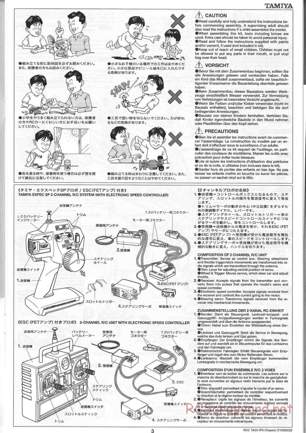 Tamiya - TA05-IFS Chassis - Manual - Page 3