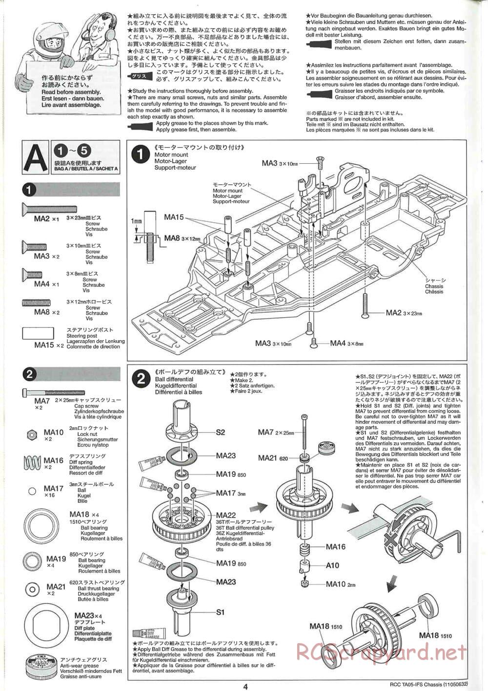 Tamiya - TA05-IFS Chassis - Manual - Page 4