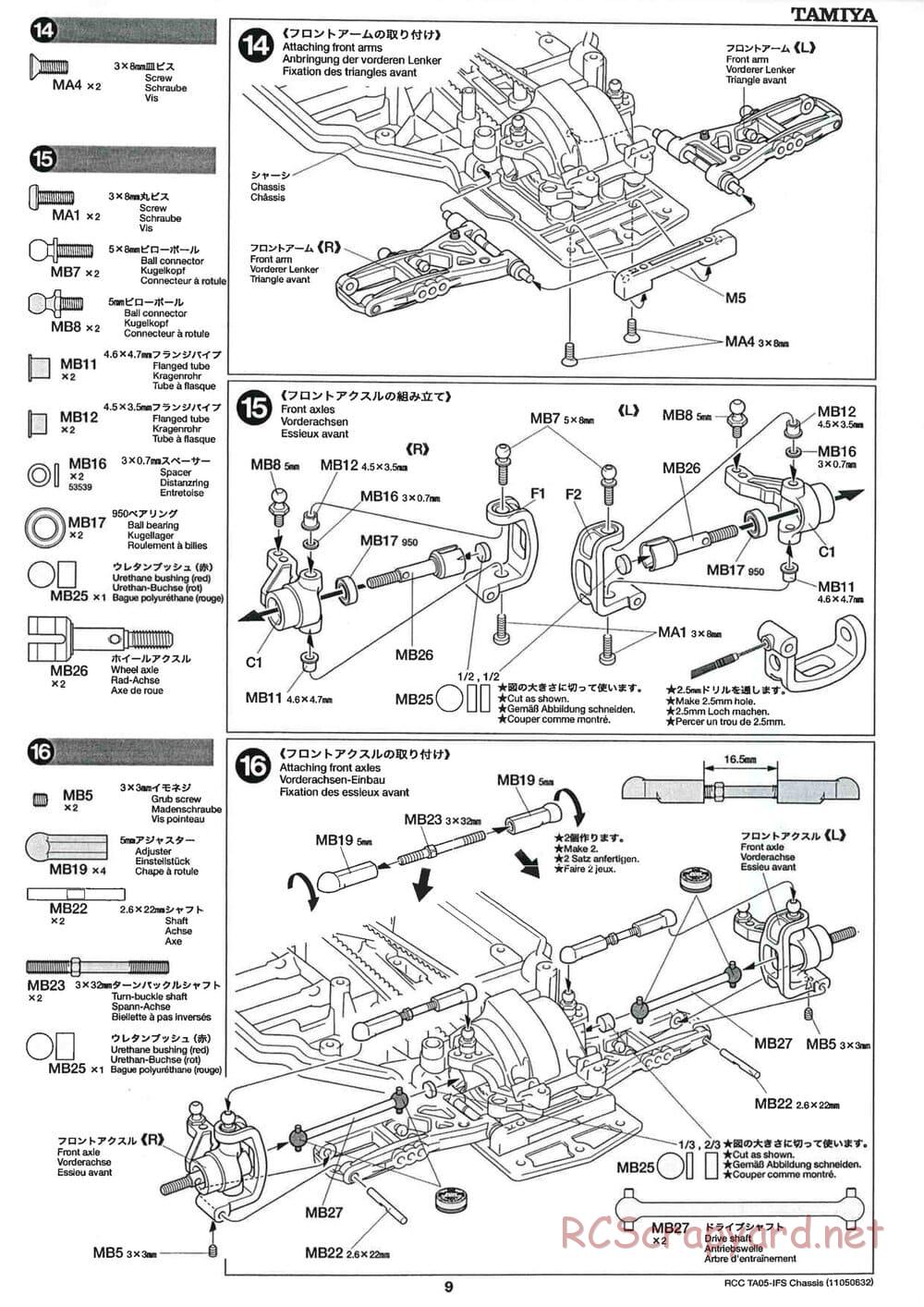 Tamiya - TA05-IFS Chassis - Manual - Page 9