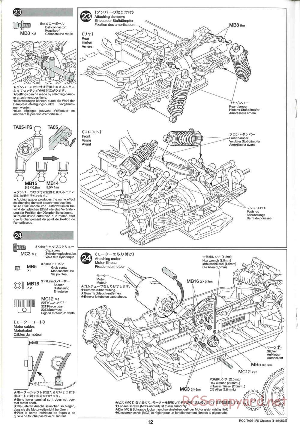 Tamiya - TA05-IFS Chassis - Manual - Page 12