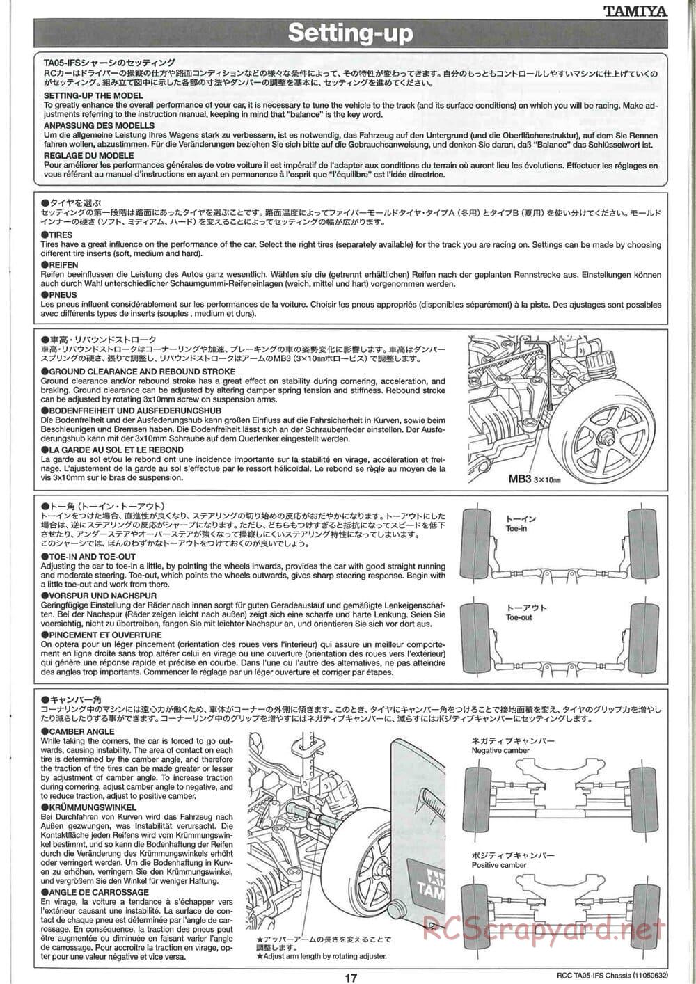 Tamiya - TA05-IFS Chassis - Manual - Page 17