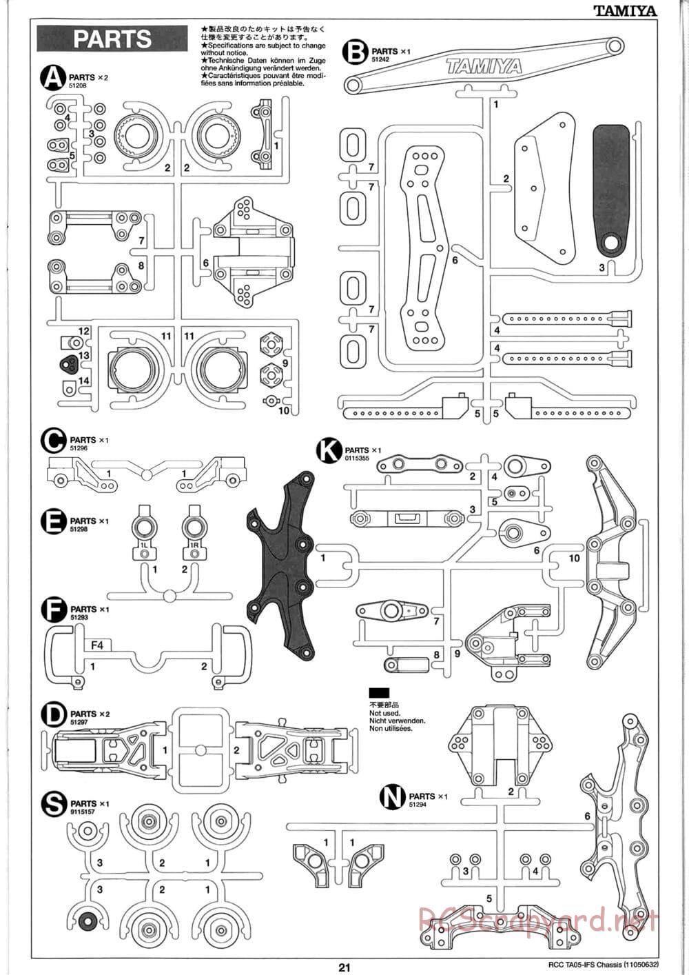 Tamiya - TA05-IFS Chassis - Manual - Page 21