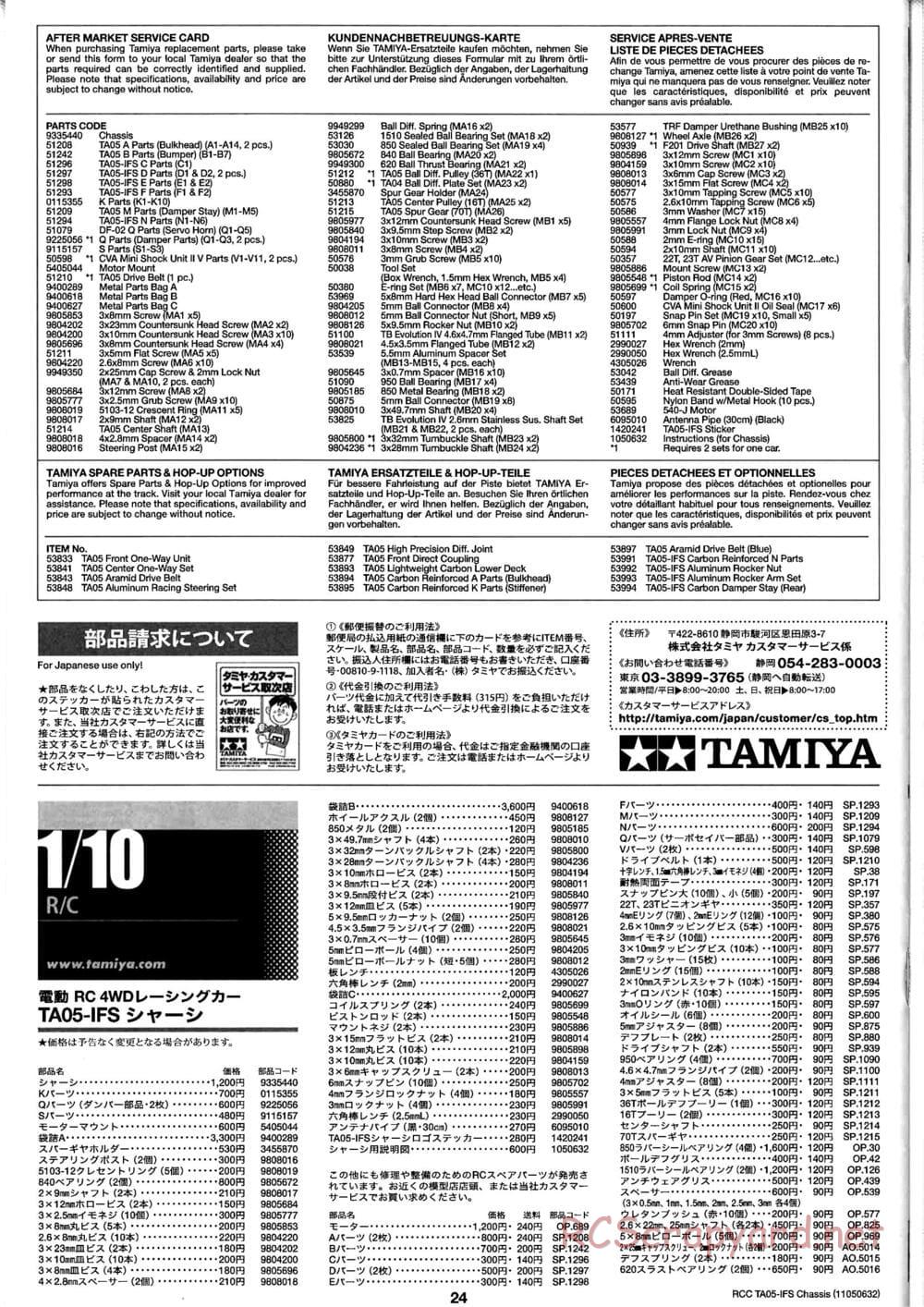 Tamiya - TA05-IFS Chassis - Manual - Page 24