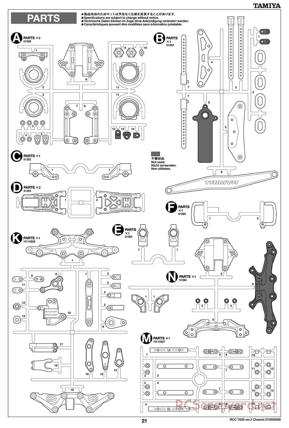 Tamiya - TA05 Ver.II Chassis - Manual - Page 21