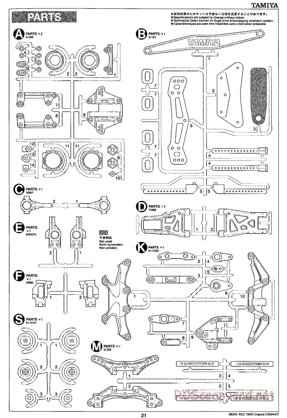 Tamiya - TA05 Chassis - Manual - Page 21