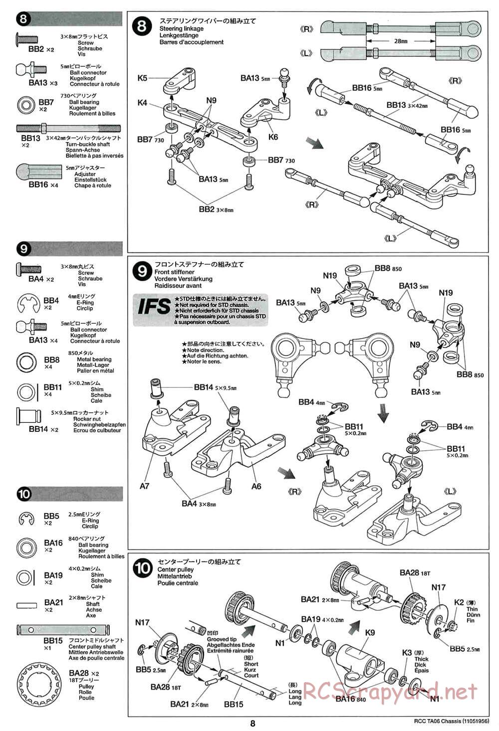 Tamiya - TA06 Chassis - Manual - Page 8