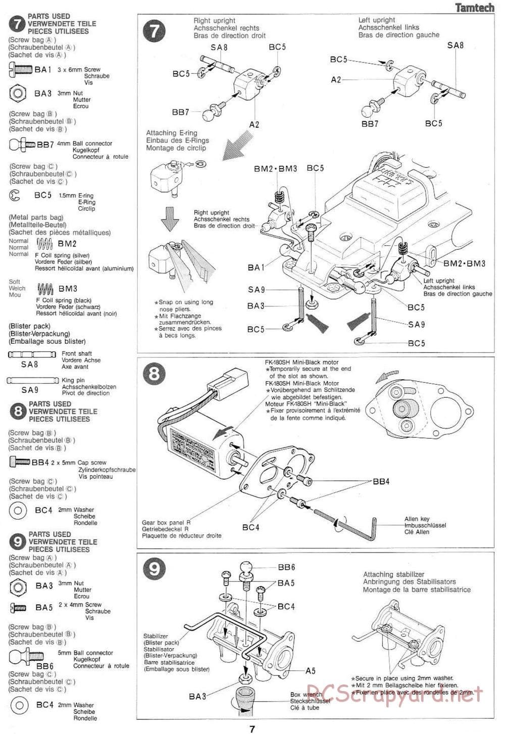 Tamiya - TamTech - On-Road Chassis - Manual - Page 7
