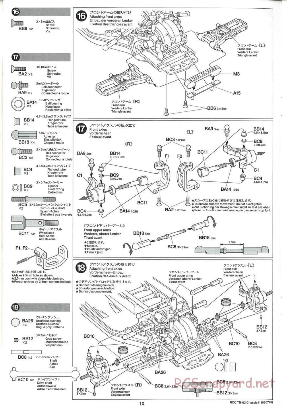 Tamiya - TB-03 Chassis - Manual - Page 10