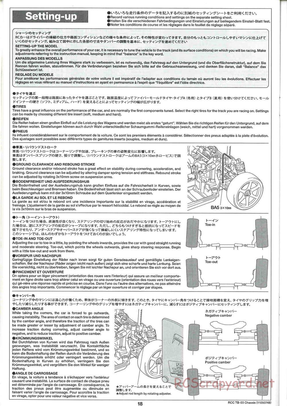 Tamiya - TB-03 Chassis - Manual - Page 18