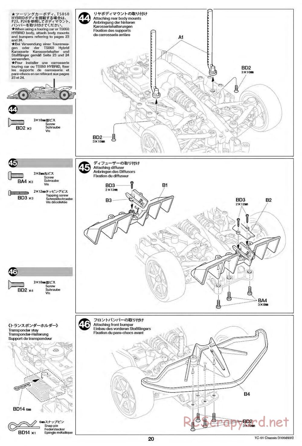 Tamiya - TC-01 Chassis - Manual - Page 20