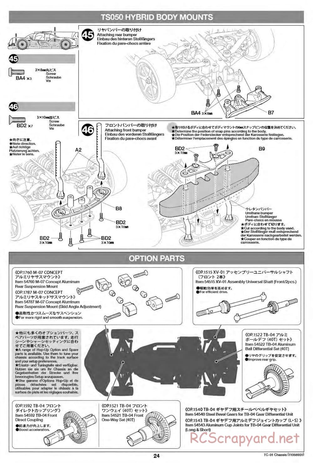 Tamiya - TC-01 Chassis - Manual - Page 24