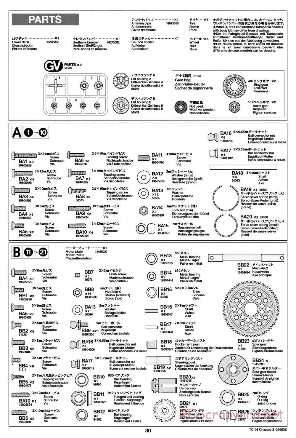 Tamiya - TC-01 Chassis - Manual - Page 30