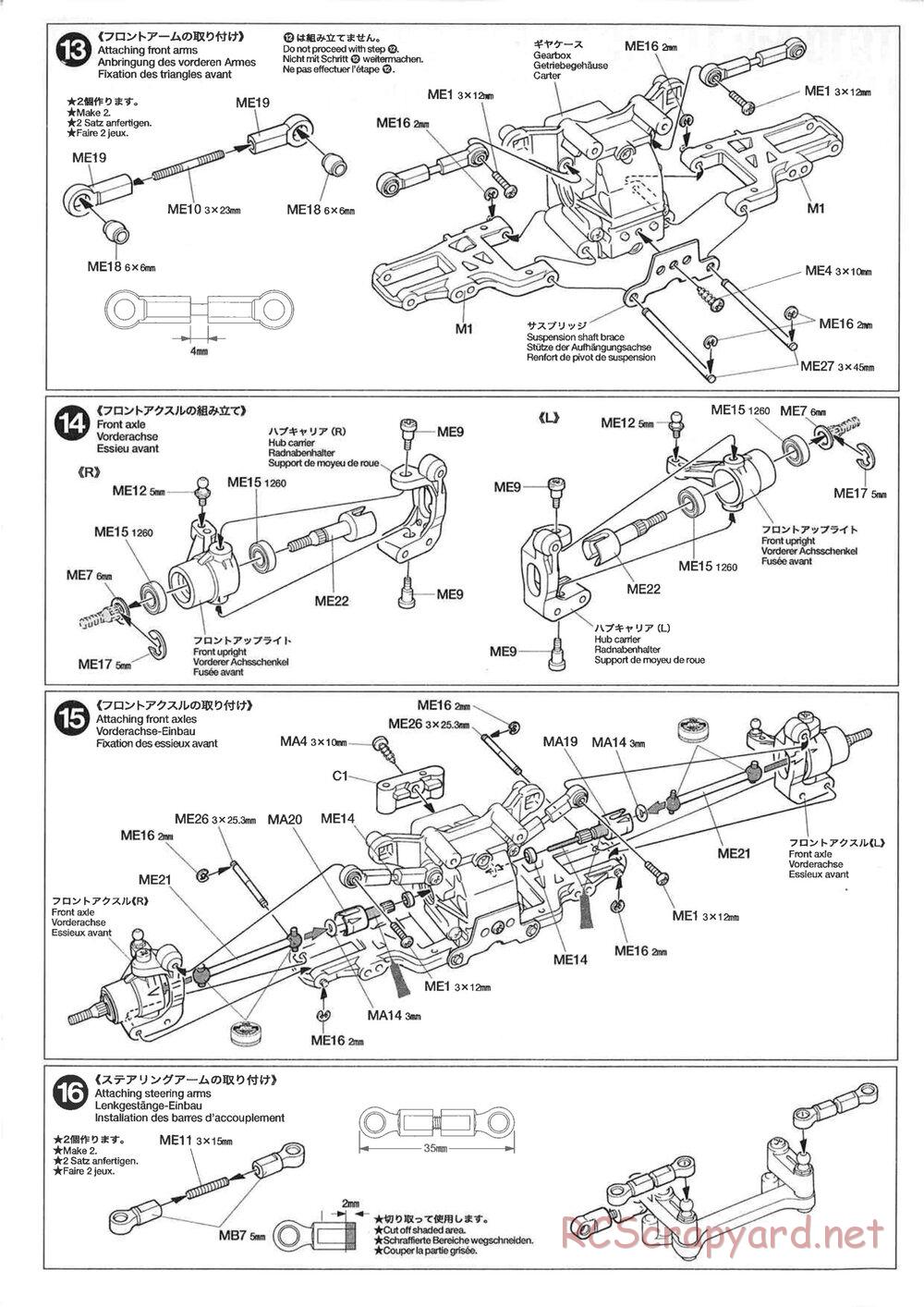 Tamiya - TG10 Mk.1 Long Suspension Chassis Chassis - Manual - Page 2
