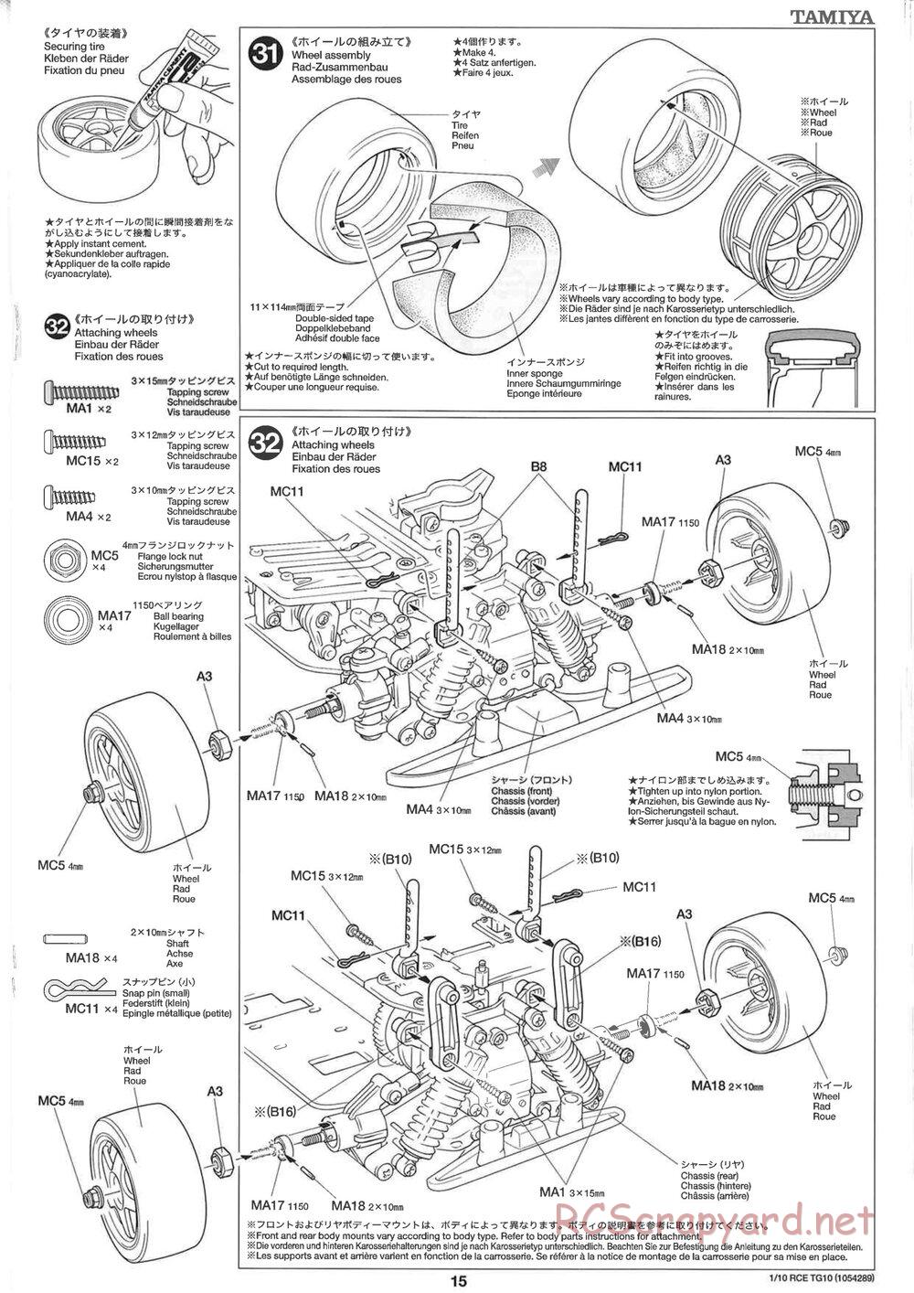Tamiya - TG10 Mk.1 Chassis - Manual - Page 15