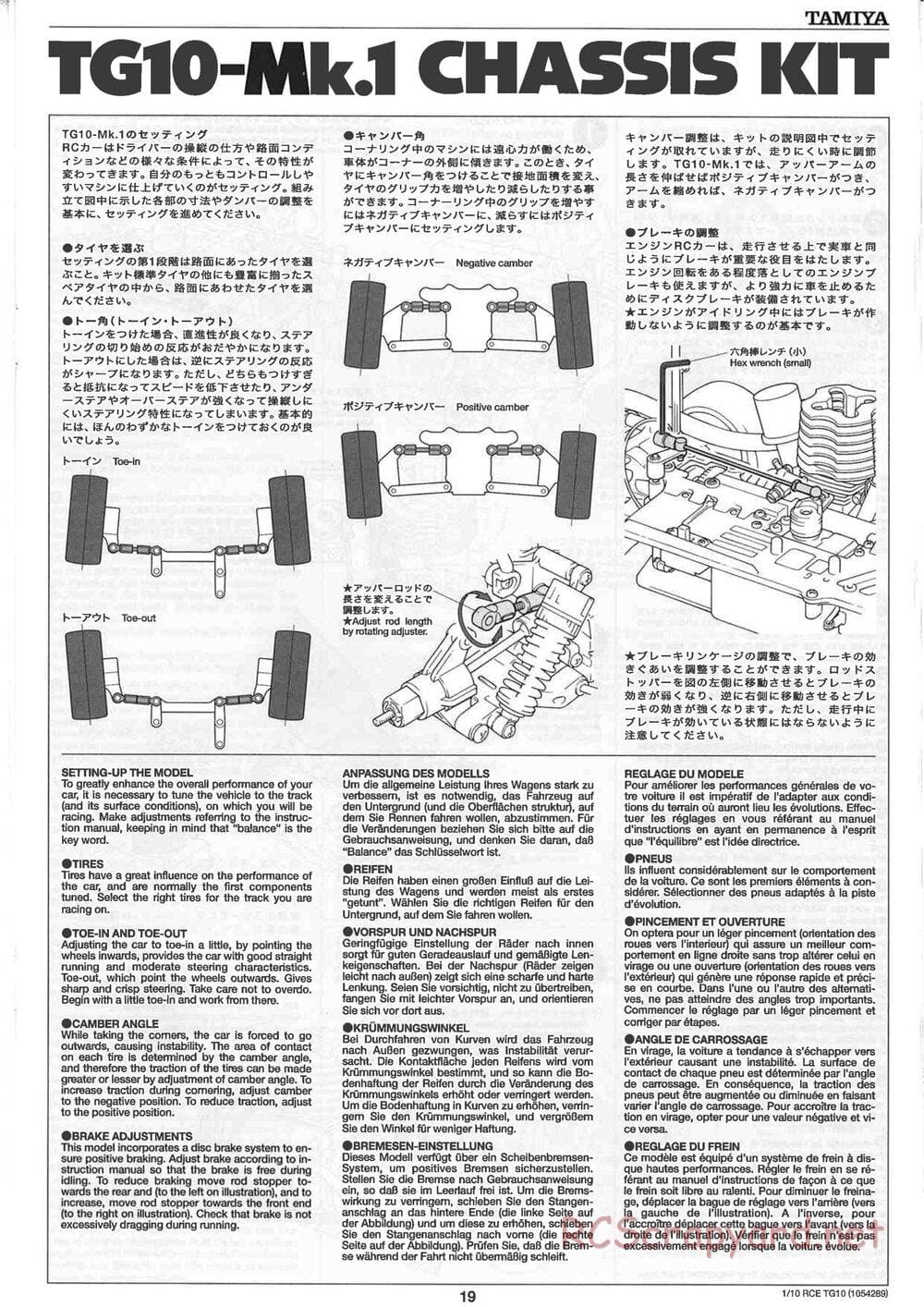 Tamiya - TG10 Mk.1 Chassis - Manual - Page 19