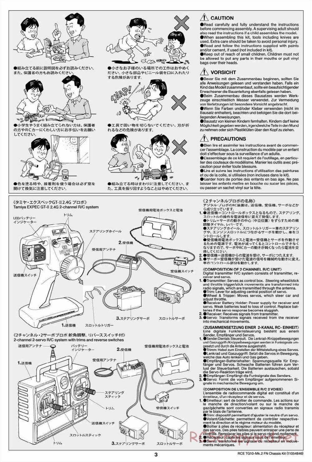 Tamiya - TG10 Mk.2 FN Chassis - Manual - Page 3