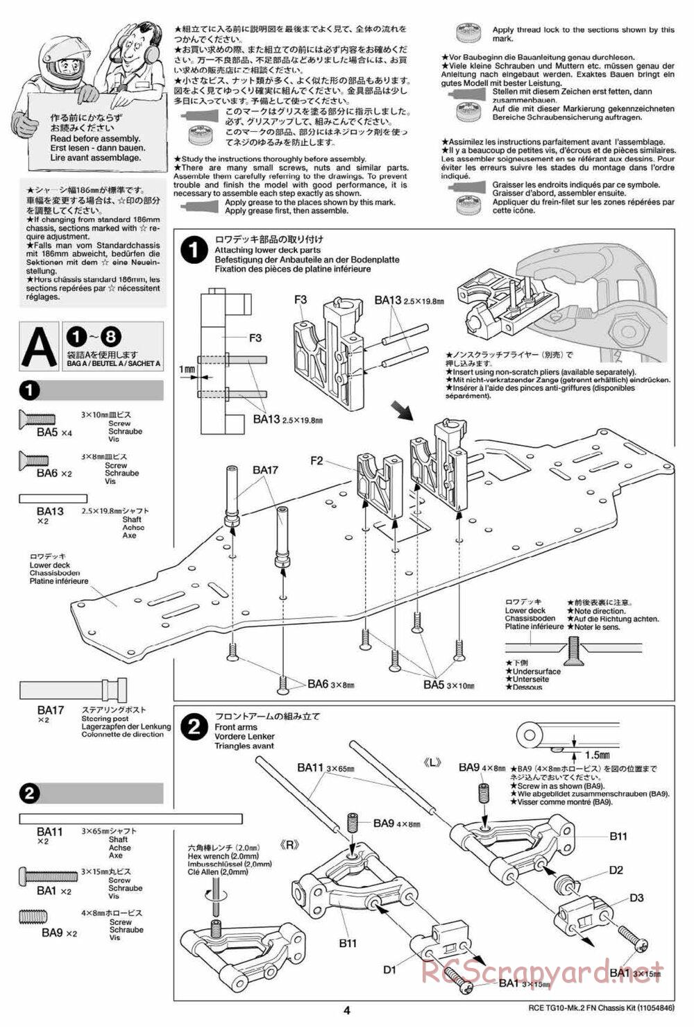 Tamiya - TG10 Mk.2 FN Chassis - Manual - Page 4