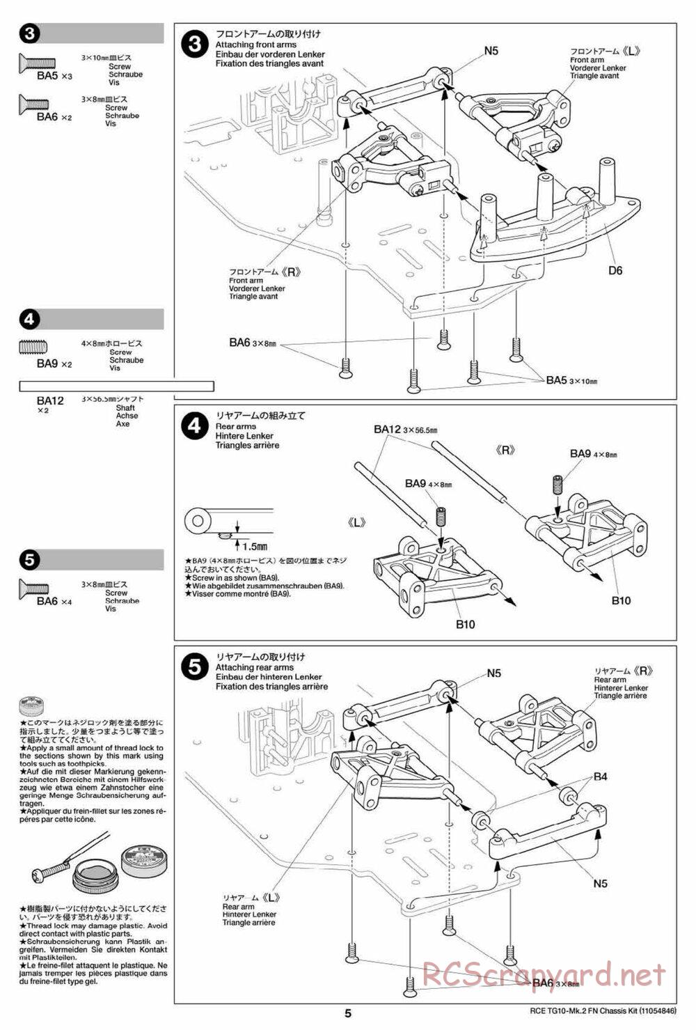Tamiya - TG10 Mk.2 FN Chassis - Manual - Page 5