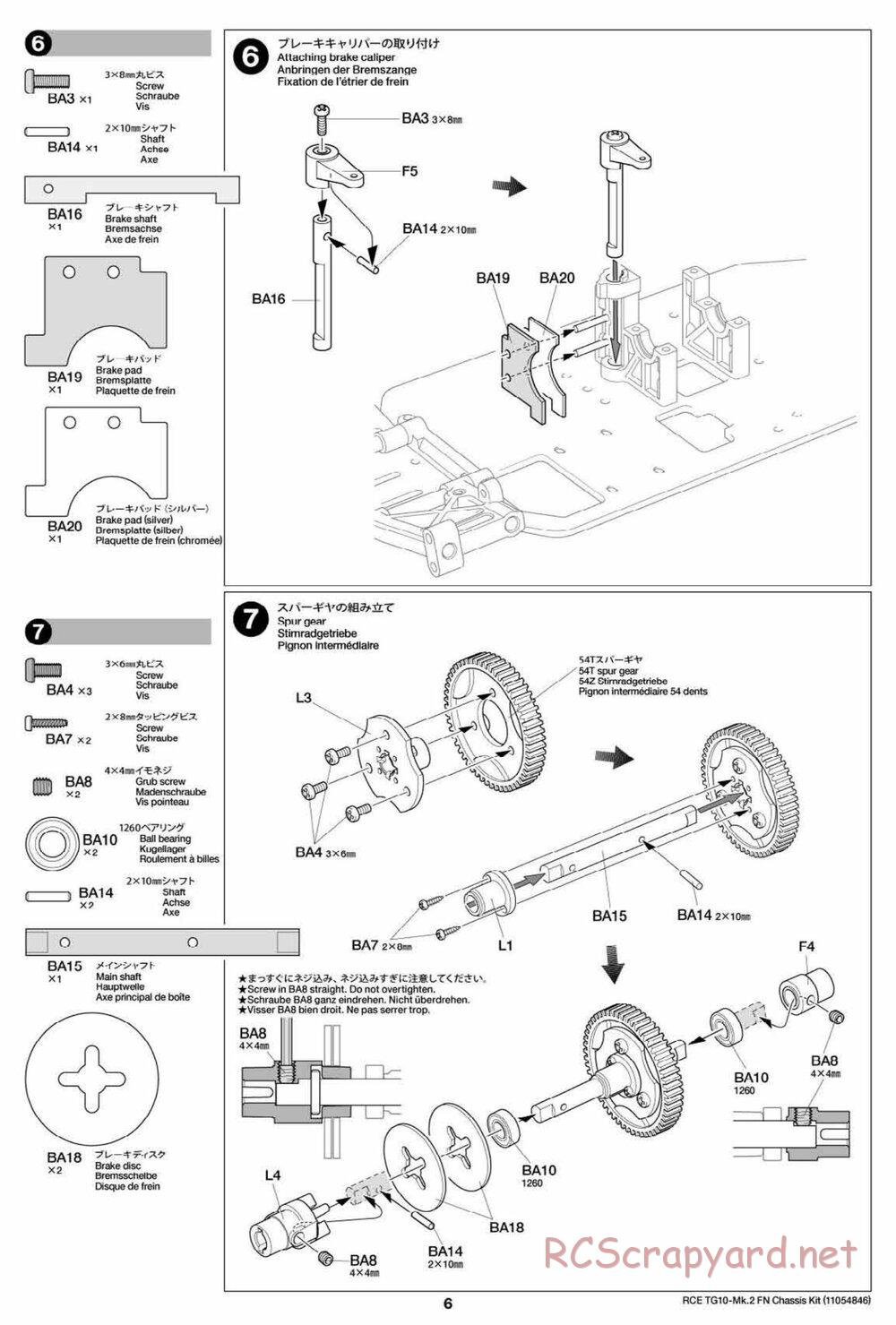 Tamiya - TG10 Mk.2 FN Chassis - Manual - Page 6