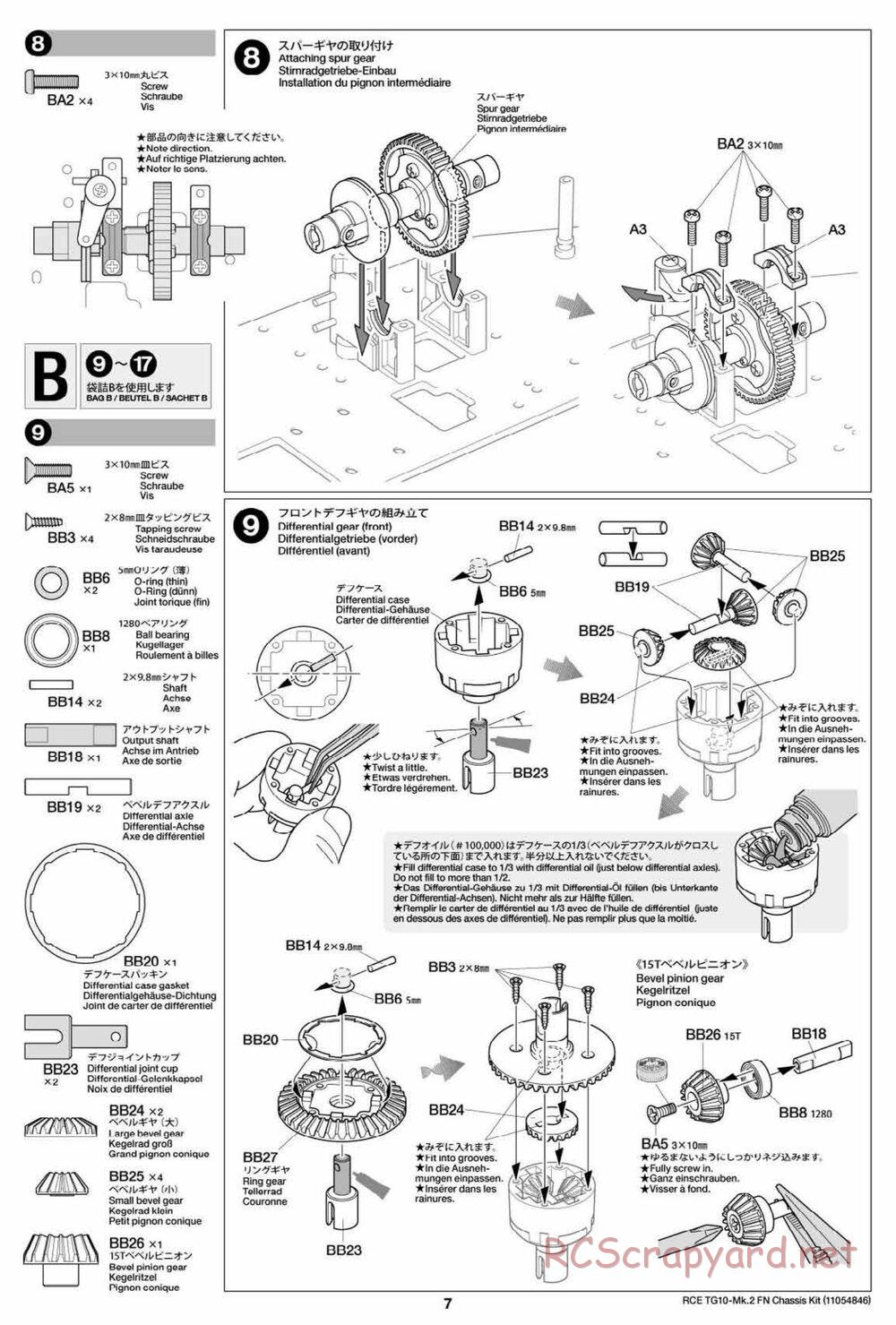 Tamiya - TG10 Mk.2 FN Chassis - Manual - Page 7